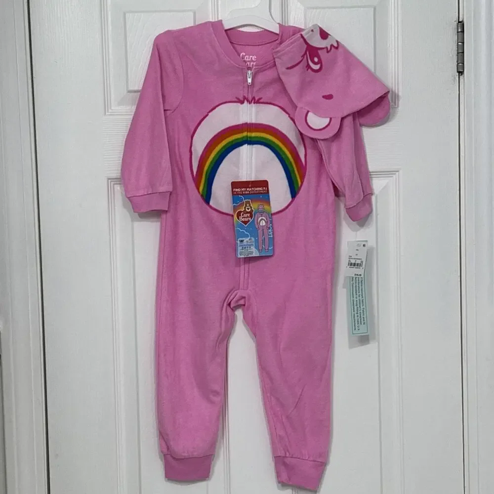 Care Bears Cheer Rainbow Bear Flame Resistant Romper Pajamas 2T NEW